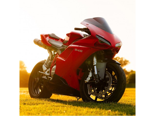 2007-2014 Ducati 848 Motorcycle Fairings - Red Glossy Black Canada