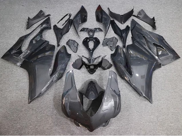 2015-2020 Ducati 959/1299 Motorcycle Fairings - Black Carbon Fiber Style Canada