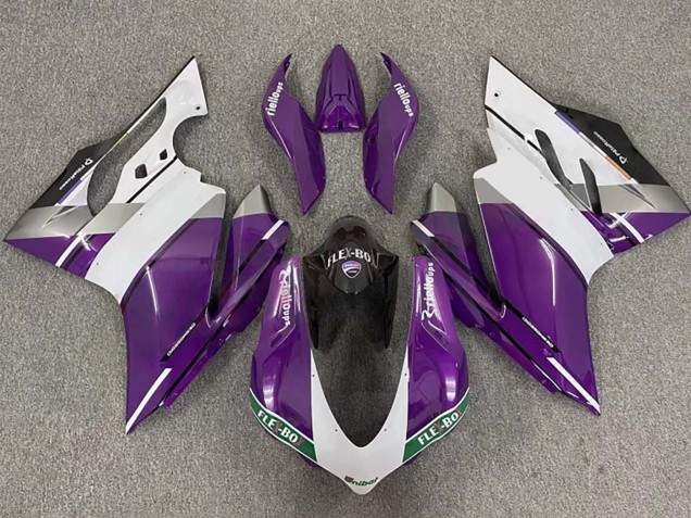 2015-2020 Ducati 959/1299 Motorcycle Fairings - Purple White Glossy Black Flex-Box Canada