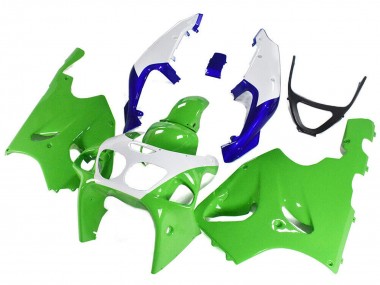 Purchase 1996-2003 Kawasaki ZX7R Motorcycle Fairings - White Green Blue Canada