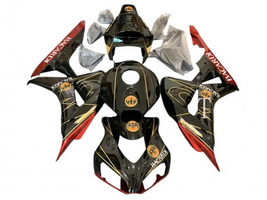 Purchase 2006-2007 Honda CBR1000RR Motorcycle Fairings - Glossy Black Red Gold BACARDI Canada