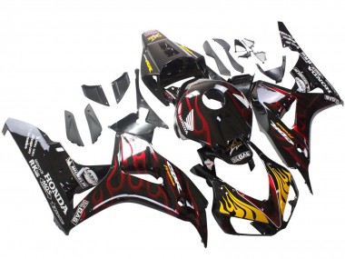 Purchase 2006-2007 Honda CBR1000RR Motorcycle Fairings - Glossy Black Yellow Red Flame Canada
