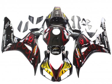 Purchase 2006-2007 Honda CBR1000RR Motorcycle Fairings - Glossy Black Yellow Red Flame Canada