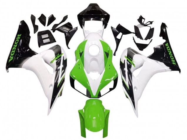 2006-2007 Honda CBR1000RR Motorcycle Fairing - White Green Glossy Black Canada