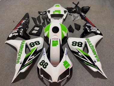 Purchase 2006-2007 Honda CBR1000RR Motorcycle Fairings - White Green Glossy Black Hannspree 88 Canada