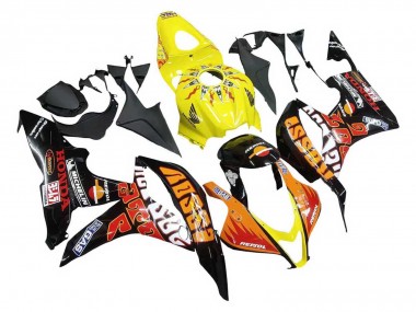 Purchase 2007-2008 Honda CBR600RR Motorcycle Fairings - Yellow Orange Glossy Black Rossi Repsol Canada