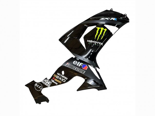 2006-2007 Kawasaki ZX10R Motorcycle Fairings - Grey Yellow Glossy Black Monster Elf Canada