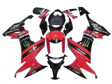Purchase 2008-2010 Kawasaki ZX10R Motorcycle Fairings - Red Black Green Monster Elf 27 Canada