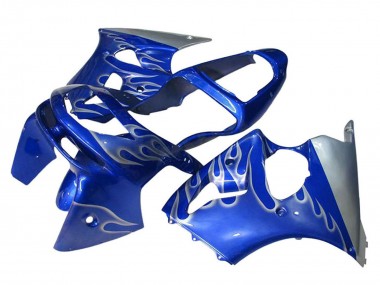 Purchase 1998-1999 Kawasaki ZX6R Motorcycle Fairings - Blue Silver Flame Canada