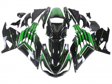Purchase 2012-2024 Kawasaki ZX14R ZZR1400 Motorcycle Fairings - Green Glossy Black Stripe Canada