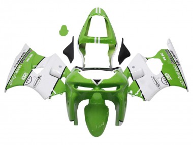 Purchase 1998-1999 Kawasaki ZX6R Motorcycle Fairings - Green White Black Silkolene Bridgestone Canada