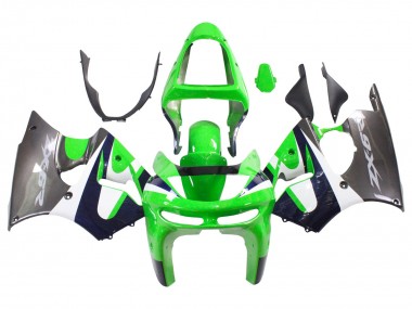 Purchase 1998-1999 Kawasaki ZX6R Motorcycle Fairings - Green White Dark Blue Silver Canada
