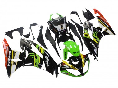 Purchase 2009-2012 Kawasaki ZX6R Motorcycle Fairings - Green Glossy Black Yellow White Red Elf Monster Canada