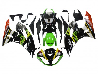 Purchase 2009-2012 Kawasaki ZX6R Motorcycle Fairings - Green Glossy Black Yellow White Red Elf Monster Canada