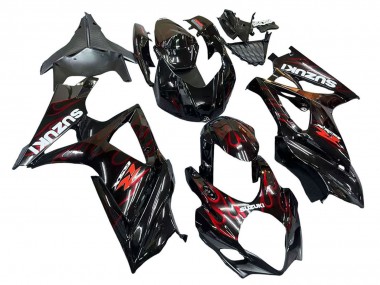 Purchase 2007-2008 Suzuki GSXR 1000 Motorcycle Fairings - Black Red Flame Canada