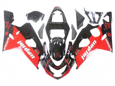 Purchase 2004-2005 Suzuki GSXR 600 / GSXR 750 Motorcycle Fairings - Glossy Black Red Jordan Michelin Canada