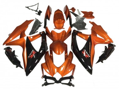 Purchase 2008-2010 Suzuki GSXR 600 / GSXR 750 Motorcycle Fairing - Orange Glossy Black Canada