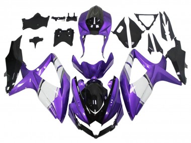 Purchase 2008-2010 Suzuki GSXR 600 / GSXR 750 Motorcycle Fairings - Purple White Glossy Black Canada