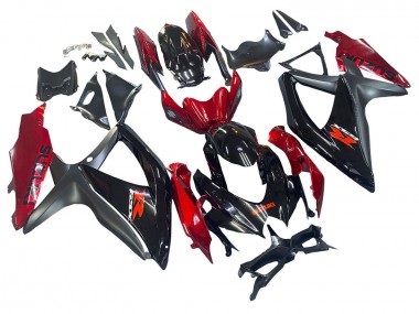 Purchase 2008-2010 Suzuki GSXR 600 / GSXR 750 Motorcycle Fairing - Red Glossy Black Canada