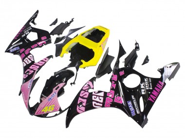 Purchase 2005 Yamaha YZF 600 R6 Motorcycle Fairings - Black Pink Yellow Repsol 46 Canada