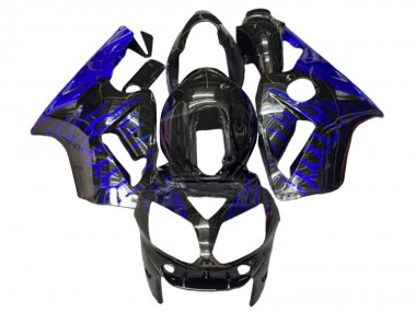 Purchase 2000-2001 Kawasaki ZX12R Motorcycle Fairings - Glossy Black Blue Flame Canada