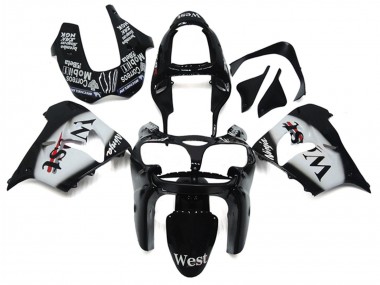 Purchase 2002-2003 Kawasaki ZX9R Motorcycle Fairings - Glossy Black White West Canada