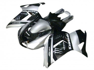 Purchase 2006-2011 Kawasaki ZX14R ZZR1400 Motorcycle Fairings - Silver Black Monster Canada