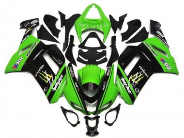 Purchase 2007-2008 Kawasaki ZX6R Motorcycle Fairings - Green Black Monster Elf Canada