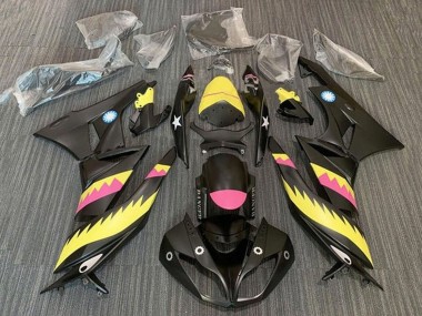 Purchase 2009-2012 Kawasaki ZX6R Motorcycle Fairings - Yellow Pink Matte Black Shark Canada