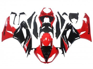 Purchase 2009-2012 Kawasaki ZX6R Motorcycle Fairing - Red Glossy Black Canada