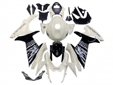 Purchase 2011-2024 Suzuki GSXR 600 / GSXR 750 Motorcycle Fairing - White Glossy Black Canada