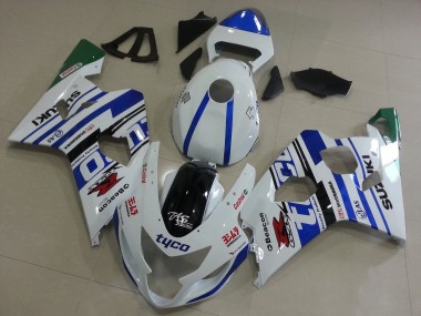 Purchase 2004-2005 Suzuki GSXR 600 / GSXR 750 Motorcycle Fairings - White Blue Black Green Tyco Canada