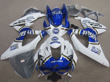 Purchase 2008-2010 Suzuki GSXR 600 Motorcycle Fairings - White Blue Lucky Strike Motul Canada