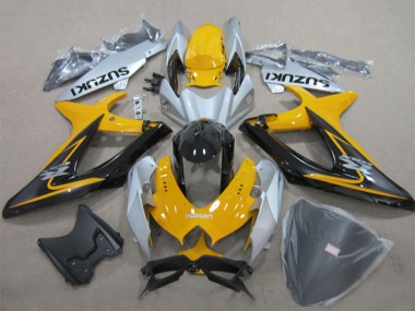 Purchase 2008-2010 Suzuki GSXR 600 Motorcycle Fairings - Yellow Silver Glossy Black Canada