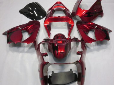 2000-2002 Metallic Red Kawasaki ZX6R Motorcycle Fairings