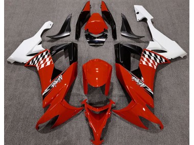 2008-2010 Gloss Red and White Kawasaki ZX10R Motorcycle Fairings