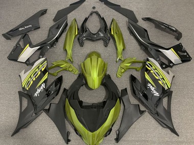 2018-2020 Liquid Yellow and Gray Kawasaki Ninja 400 Motorcycle Fairings